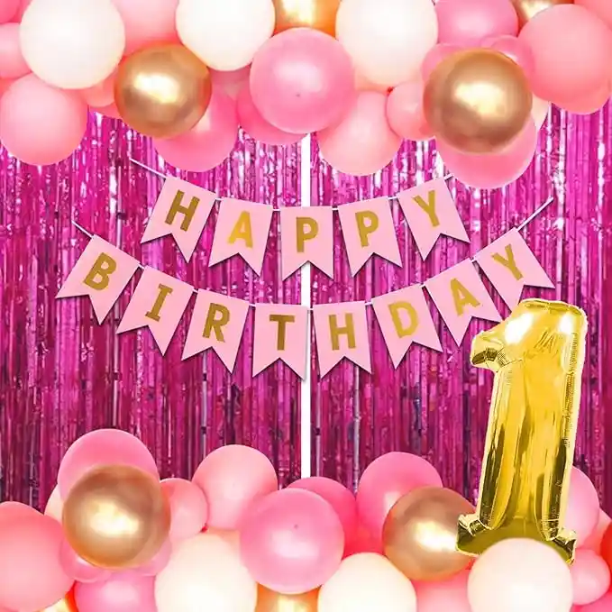 1st Birthday Decoration for Baby Boy or Girl Happy Birthday