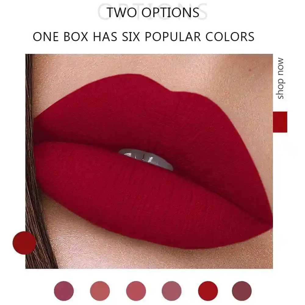 Matte Long Lasting Liquid Lipstick Set – 6 Shades, Waterproof & Smudge-Proof