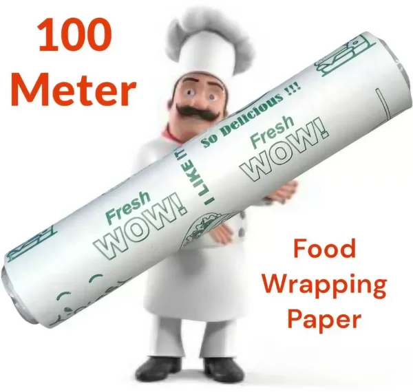 100 METER BUTTER PAPER | FOOD WRAP | BURGER PAPER | ROTI PAPER | PARCHMENT Paper Foil  (100 m) 1Kg