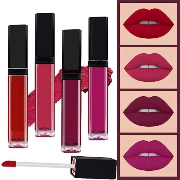 Lipstick Combo Pack, Set of 4 Mini Lipsticks, Super Stay Matte Finish Lipsticks  (MULTICOLOR, 5 ml)