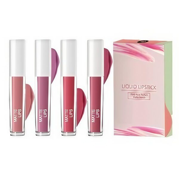 Matte Finish, Fab Lipstiks Combo Pack of 4 Matte Liquid Lipstick Set, 4 Nude Shades, Long-lasting Formula