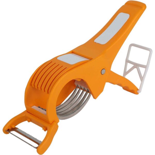 Plastic 2 in 1 Vegetable & Fruit Multi Cutter & Peeler,Veg Cutter Sharp Stainless Steel 5 Blade Vegetable Cutter with Peeler