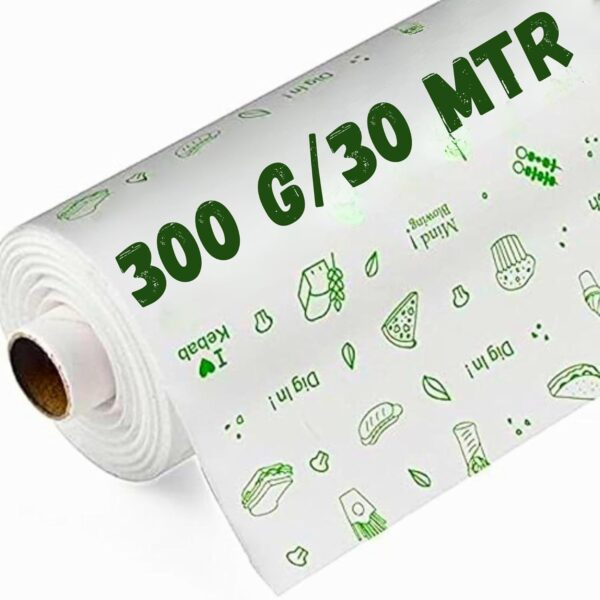 Butter Paper Roll for Kitchen Food Wrap 1kg - Premium Non-Stick Butter Wrapping Paper | Used for Roti Wrapping | Parchment Paper for Kitchen Food Wrap & Oil Absorption (300 Gram)