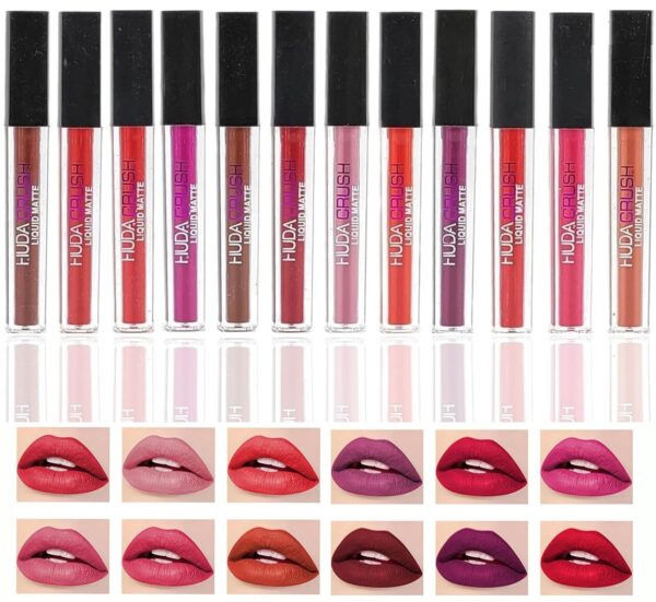 Beauty Pack Of 12Pcs Matte Liquid Lipstick Makeup Set, Long-Lasting Ultra Smooth Waterproof Multicolor Velvety Lips Gloss Make Up Gift Set For Girls